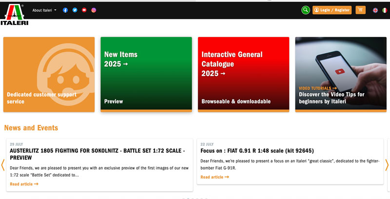 Italeri Website Information
